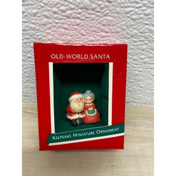 Vtg 1989 Hallmark Old-World Santa Miniature Ornament